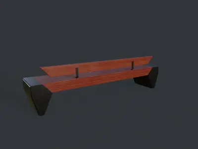 Designer Bench City  Low-poly 3D model