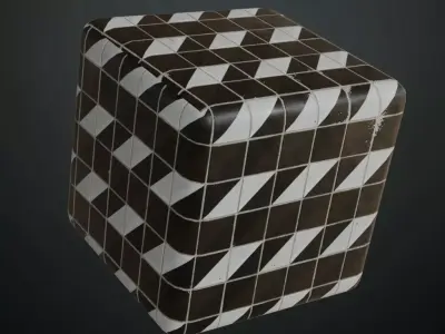 Weathered Grey Islamic Star Stone Tiles PBR Seamless Texture