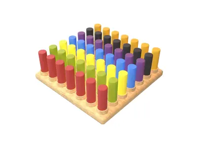 Cylindrical Cognitive Board v1 001 Low-poly 3D model