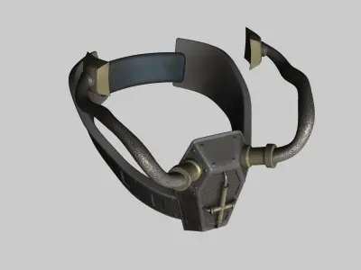 Steampunk Coffin Mask - SciFi Character Design Low-poly 3D model