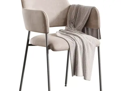 Rhodes Pearl Boucle Dining Chair 3D model