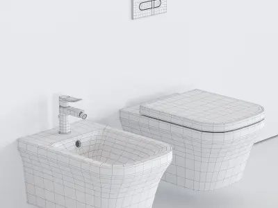 Duravit P3 Comforts Wall-Hung WC Low-poly 3D model