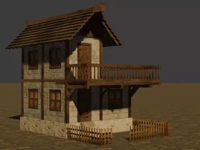 Medieval house seven 20 Low-poly 3D model