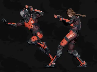 Stellar Trooper - Sci-Fi Characters - Game Ready Low-poly 3D model