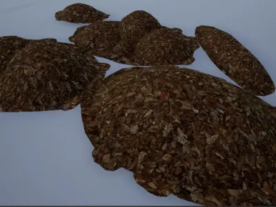 Fallen Leaf Piles and Stacks Low-poly 3D model