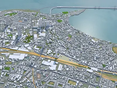 Mumbai Downtown India Low-poly 3D model