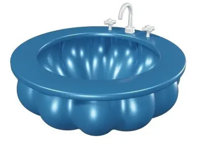 Fabulous Flower Wash Basin Low-poly 3D model