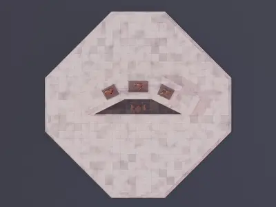 Three chiefs statues Low-poly 3D model