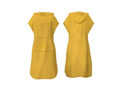 Female Changing Robe Towel Poncho Without Hood Low-poly 3D model