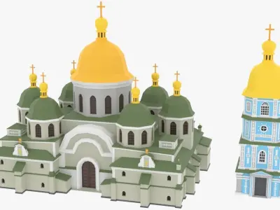 Christian Church01 3D Model Low-poly 3D model