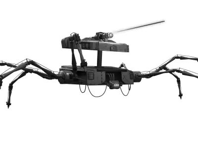 Robotic Character SPIDER without RIG Low-poly 3D model