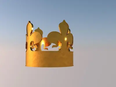 Crown gold in sky Free 3D model