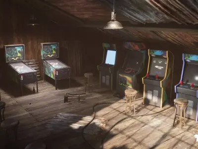 Retropunk Saloon Low-poly 3D model