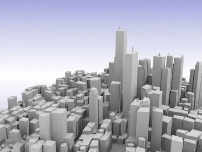 City center Low-poly 3D model