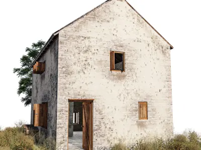 Old Vintage House Low-poly 3D model