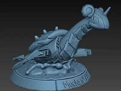 Mecha Lapras Pokemon 3D print model