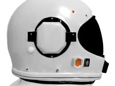 Modern SciFi Astronaut Helmet Low-poly 3D model