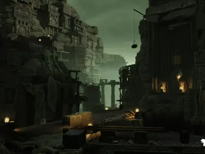 Dwarven Dungeon - Throne Room Low-poly 3D model