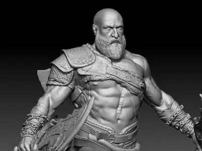 KRATOS FROM GOD OF WAR 2018 3D print model