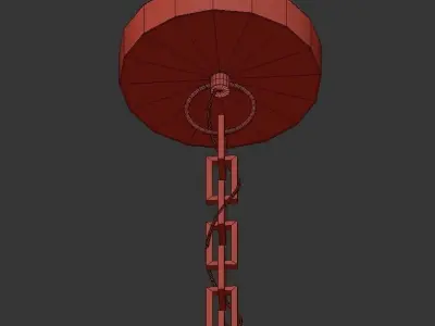 PASADENA light sphere chandelier in antique brass 3D model