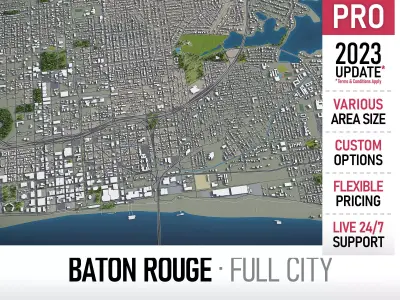 Baton Rouge  Low-poly 3D model