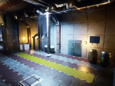 SF Base for Unreal Low-poly 3D model