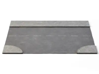 T Crossing 14m x 14m Low-poly 3D model