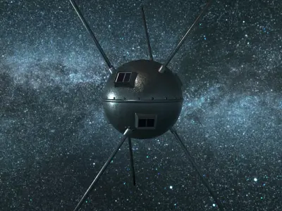 Vanguard 1 Satellite Low-poly 3D model