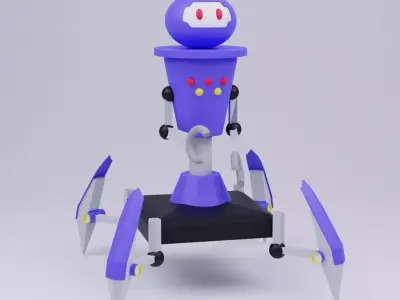 robot with 4 legs Low-poly 3D model