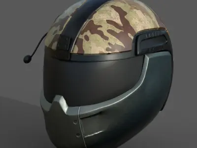 Helmet scifi military combat 3d model low poly futuristic  Low-poly 3D model