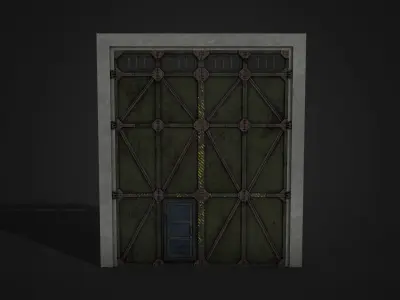 Big Industrial Gates Low-poly 3D model