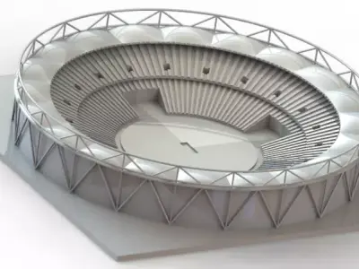 Modular cricket stadium 3D print model
