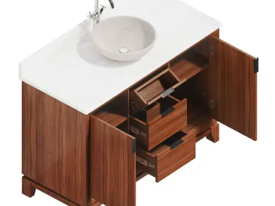 Talyn 48 Mahogany countertop sink 3D model