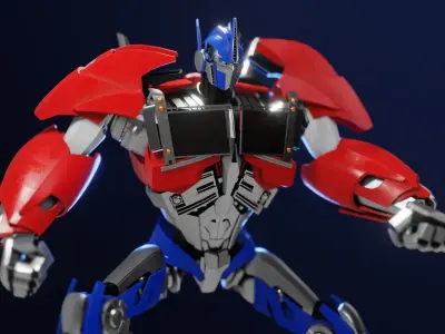 Optimus Prime Transformers Prime Character Rig Low-poly 3D model