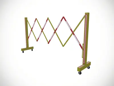 Retractable Traffic Fence Low-poly 3D model