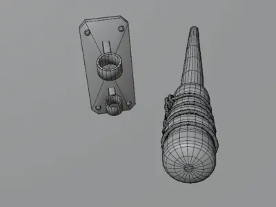 Medieval torch for game Low-poly 3D model