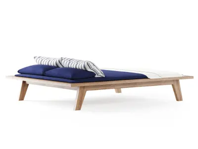 Wooden beach daybed 3D model