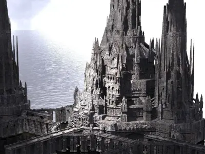 Maleficent castle Tower city  3D model