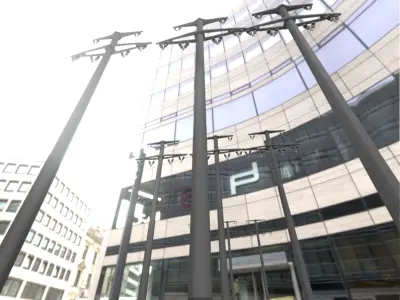 Concrete Electricity Pole without Ladder - Object  057  Low-poly 3D model