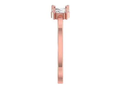 Solitaire Women Light Weight Baguette Marquise stone Band Ring 3D print model