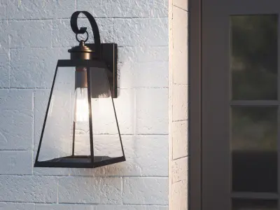 Winooski Mystic Black Beveled Glass Outdoor Wall Lantern Free 3D model