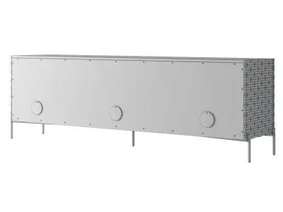 Crate and Barrel Raffael Carved Wood Media Console 3D model