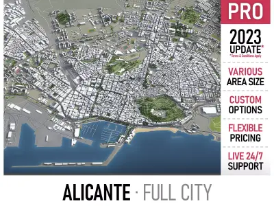 Alicante Low-poly 3D model