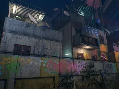 Favelas Low-poly 3D model