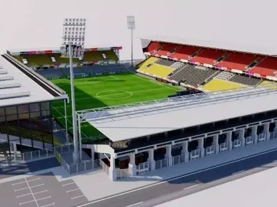 Stadium 1 fictional Low-poly 3D model