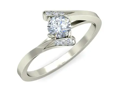 white gold diamond ring VJR97 3D print model