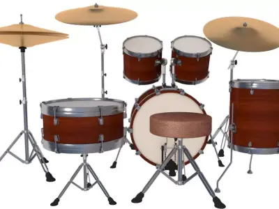 Acoustic Drum Kit 3D model