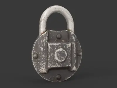 Old metal Lock Low-poly 3D model