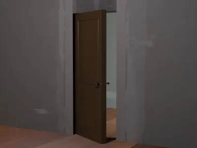 Low-poly door wooden Free low-poly 3D model