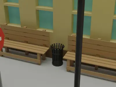 LOW POLY URBAN STREET MODELS  Free low-poly 3D model